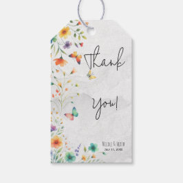 カラフルフローラバタフライ結婚ズ ギフトタグ