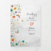 カラフルフローラバタフライ結婚ズ 三つ折り招待状 (カバー)
