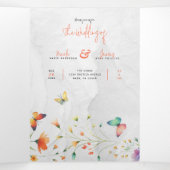 カラフルフローラバタフライ結婚ズ 三つ折り招待状 (内部中)