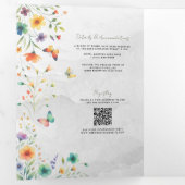 カラフルフローラバタフライ結婚ズ 三つ折り招待状 (内部最初)