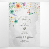 カラフルフローラバタフライ結婚ズ 三つ折り招待状 (内部中)