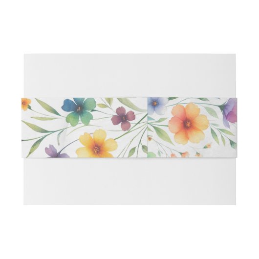 カラフルフローラバタフライ結婚ズ 招待状ベリーバンド (裏面例)