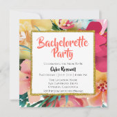 カラフルフローラバチェロレッテ招待状 招待状 (正面)