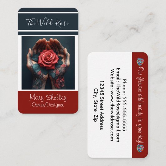 カラフルフローラバラフローラショップDesigner所有者 名刺 (正面/裏面)