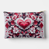 カラフルフローラバレンタインのハート アクセサリーポーチ (裏面)