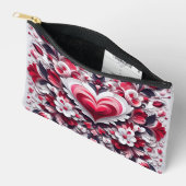 カラフルフローラバレンタインのハート アクセサリーポーチ (見開き)