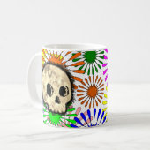カラフルフローラバーストスカル水彩 コーヒーマグカップ (正面左)
