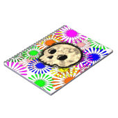 カラフルフローラバーストスカル水彩 ノートブック (左側)