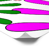 カラフルフローラバーストスカル水彩 ポスター (角)