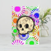 カラフルフローラバーストスカル水彩 招待状 (スタンド正面)