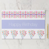 カラフルフローラパターン（の模様が）ある紙誕生日ランチョンマット ペーパーパッド (インサイチュ)