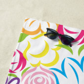 カラフルフローラパーソナライズされたプリントビーチ ビーチタオル (インサイチュ)