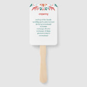 カラフルフローラパーソナライズされた結婚式 プログラム ハンドファン (裏面)