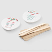 カラフルフローラパーソナライズされた結婚式 プログラム ハンドファン (組立なし)