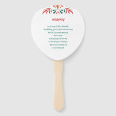 カラフルフローラパーソナライズされた結婚式 プログラム ハンドファン (裏面)