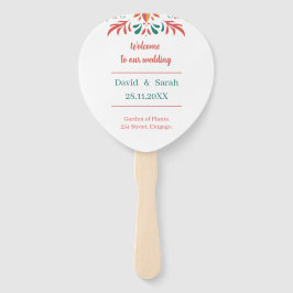 カラフルフローラパーソナライズされた結婚式 プログラム ハンドファン