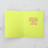 カラフルフローラパーソナライズされた誕生日 カード (内部)