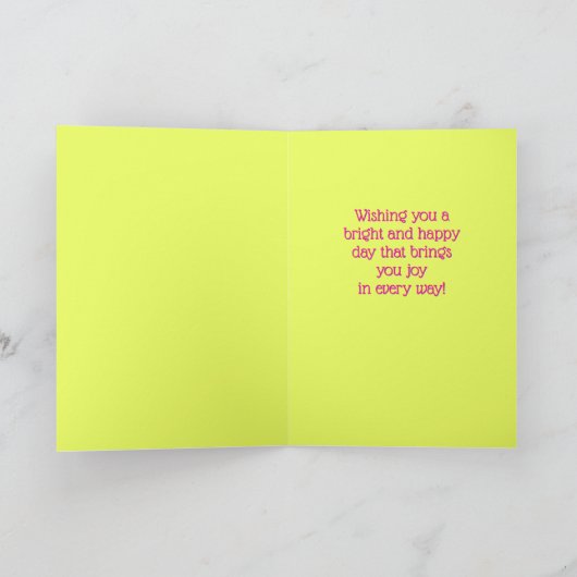 カラフルフローラパーソナライズされた誕生日 カード (内部)