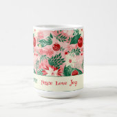 カラフルフローラパーソナライズされた コーヒーマグカップ (中央)