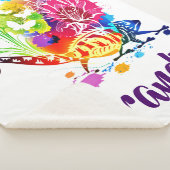 カラフルフローラパーソナライズされた シェルパブランケット (3/4)