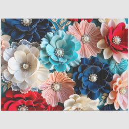 カラフルフローラファブリックアートティッシュペーパー 薄葉紙