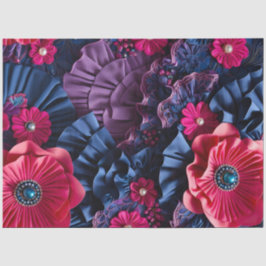 カラフルフローラファブリックアートティッシュペーパー 薄葉紙