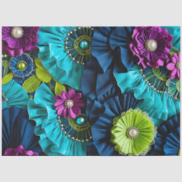 カラフルフローラファブリックアートティッシュペーパー 薄葉紙