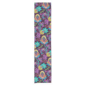 カラフルフローラフェイクデザインガラスビーズ ショートテーブルランナー (正面)