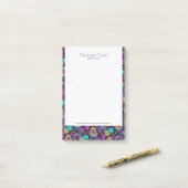 カラフルフローラフェイクデザインガラスビーズ ポストイット (デスク上)