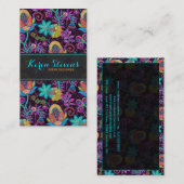 カラフルフローラフェイクデザインビーズルック 名刺 (正面/裏面)