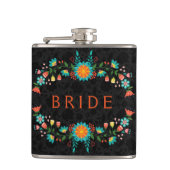 カラフルフローラフレームの背景 フラスク (正面)