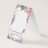 カラフルフローラフレーム春イヤリング表示カード 名刺 (裏面)