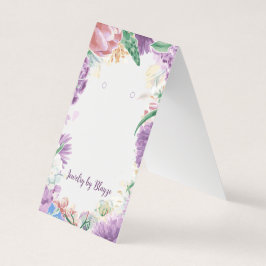 カラフルフローラフレーム春イヤリング表示カード 名刺