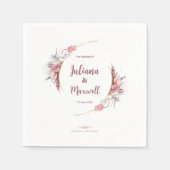 カラフルフローラブライダルシャワー スタンダードカクテルナプキン (正面)