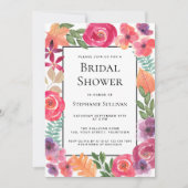 カラフルフローラブライダルシャワー 招待状 (正面)