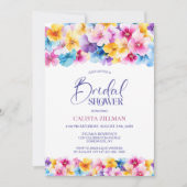 カラフルフローラブライダルシャワー 招待状 (正面)