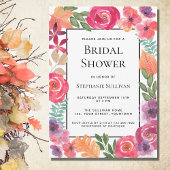 カラフルフローラブライダルシャワー 招待状