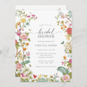 カラフルフローラブライダルシャワー 招待状 (正面/裏面)
