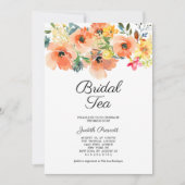 カラフルフローラブライダル茶パーティーブライダルシャワー 招待状 (正面)