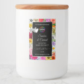 カラフルフローラブラック製品ラベルハートロゴ フードラベル (正面)