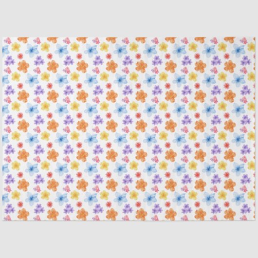 カラフルフローラプリントティッシュペーパー 薄葉紙 (正面)