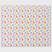 カラフルフローラプリント包装紙 ラッピングペーパー (フラット)