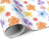 カラフルフローラプリント包装紙 ラッピングペーパー (ロールコーナー)