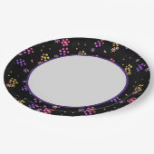 カラフルフローラプリント紙プレート ペーパープレート (アングル)