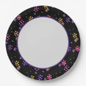 カラフルフローラプリント紙プレート ペーパープレート (正面)