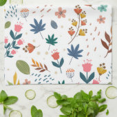 カラフルフローラプリント キッチンタオル (折り畳み)