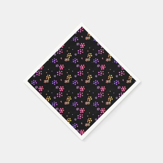 カラフルフローラプリント スタンダードカクテルナプキン (角)