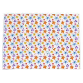 カラフルフローラプリント ラージペーパーバッグ