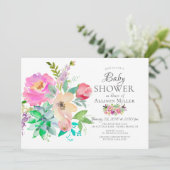 カラフルフローラベビーシャワー招待状 招待状 (スタンド正面)