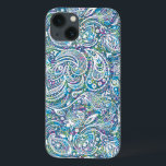 カラフルフローラペイズリーパターン iPhone 13ケース<br><div class="desc">白いエレガント抽象芸術フローラペイズリーシームレスなパターンを持つカラフル、ヴィンテージ背景。</div>